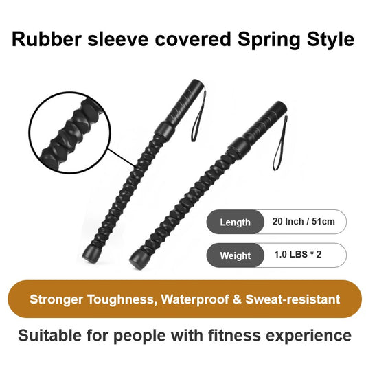 Ropeless Battle Rope Home GymEquipment With Integrated Non-Slip Handles Rubber-Coated Springs For Unisex Indoor Outdoor Training HIlTWorkouts Low-Impact Cardio Training