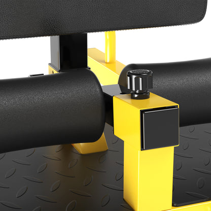 3-in-1 Padded Push Up Sit Up Deep Sissy Squat Machine Home Gym Fitness Equipment, Yellow