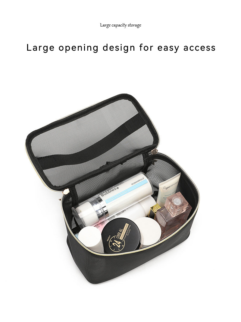 2pcs Versatile Hanging Toiletry Bag Double-Layer Carrying Case Alphabet Style Makeup Bag Black Floral Makeup Bag Portable Cosmetic Bag For Girls