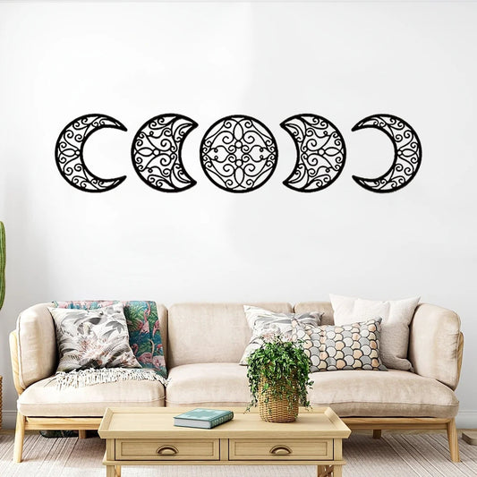 Crescent Moon Wall Art Set Of 5, Islamic Home Decor